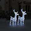 Image de vidaXL 2x Rennes de Noël 80 LED Rennes Éclairés Décoration de Vacances Ornement de Noël Décoration de Fête Maison Intérieur Blanc Froid Acrylique