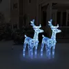 Image de vidaXL 2x Rennes de Noël 80 LED Rennes Éclairés Décoration de Vacances Ornement de Noël Décoration de Fête Maison Intérieur 342680