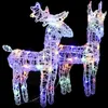Image de vidaXL 2x Rennes de Noël 80 LED Rennes Éclairés Décoration de Vacances Ornement de Noël Décoration de Fête Maison Intérieur Multicolore Acrylique