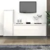 Image de Meubles TV 2 pcs Blanc Bois massif de pin