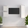 Image de Meubles TV 3 pcs Blanc Bois massif de pin