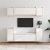 Image de Meubles TV 6 pcs Blanc Bois massif de pin