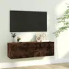 Image de Armoire murale TV Chêne fumé 100x30x30 cm Bois d ingénierie