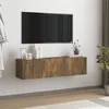 Image de Armoire murale TV Chêne fumé 120x30x30 cm Bois d ingénierie