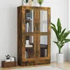 Image de Armoire à vitrine Chêne fumé 82,5x30,5x150 cm Bois d ingénierie