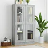Image de Armoire à vitrine Sonoma gris 82,5x30,5x150cm Bois d ingénierie