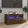 Image de Meuble TV avec lumières LED Chêne fumé 75x35x40 cm