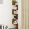 Image de vidaXL Hoekwandschap 20x20x127,5 cm bewerkt hout gerookt eikenkleurig815210