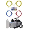 Image de Pompe à vide 100 L min avec manomètre à 4 voies en kit d outils