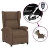 Image de vidaXL Fauteuil Inclinable Électrique Siège Inclinable Dossier et Repose-pied Réglables Meuble de Salle de Séjour Intérieur Marron Tissu