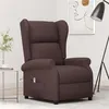 Image de vidaXL Fauteuil Inclinable Electrique à Oreilles, Fauteuil de Relaxation avec Dossier et Repose-pied, Meuble de Salon Salle de Séjour Intérieur, Marron Foncé Tissu