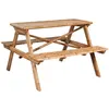 Image de Table de pique nique 115x115x81 cm Bambou
