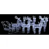 Image de vidaXL Décoration de Noël avec Rennes et Traîneau Ornement de Vacances Décoration de Vacances Ornement de Fête Jardin 320 LED Acrylique