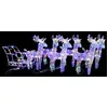 Image de vidaXL Décoration de Noël avec Rennes et Traîneau Ornement de Vacances Décoration de Vacances Ornement de Fête Jardin 320 LED Acrylique