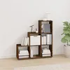 Image de vidaXL Bibliothèque Escalier Étagère à Livres Organisateur Meuble de Rangement Salle de Séjour Intérieur Chêne Fumé 107 cm Bois d'Ingénierie