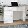 Image de vidaXL Bureau avec tiroir et armoire Blanc brillant 100x40x73 cm