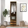 Image de Armoire avec tiroirs Chêne fumé 50x50x200 cm Bois d ingénierie