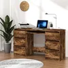 Image de vidaXL Bureau Chêne fumé 140x50x77 cm Bois d'ingénierie