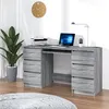 Image de vidaXL Bureau Sonoma gris 140x50x77 cm Bois d'ingénierie
