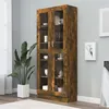 Image de Armoire à vitrine Chêne fumé 82,5x30,5x185,5 cm Bois ingénierie