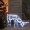Image de vidaXL Figure de Renne de Noël Pliable Décoration de Noël Ornement de Vacances Décoration de Fête Salle de Séjour Blanc Froid 73x31x45 cm