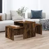 Image de Ensemble table basse Chêne fumé 100x48x40 cm Bois d ingénierie