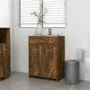 Image de Armoire de bain Chêne fumé 60x33x80 cm Bois d ingénierie