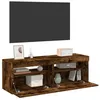 Image de vidaXL Meubles TV 2 pcs avec lumières LED Chêne fumé 60x35x40 cm815679