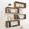 Image de vidaXL Wandschappen kubus 4 st 60x15x23 cm bewerkt hout gerookt eiken815925