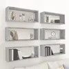 Image de Étagères murales cube 6 pcs Sonoma gris 60x15x23 cm Bois