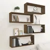 Image de vidaXL Wandschappen kubus 4 st 60x15x23 cm bewerkt hout bruin eiken815931