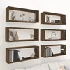 Image de vidaXL Wandschappen kubus 6 st 60x15x23 cm bewerkt hout bruin eiken815932