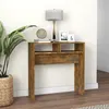 Image de Table console Chêne fumé 78x30x80 cm Bois d ingénierie