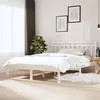 Image de vidaXL Cadre de Lit Sommier à Lattes Double Adulte Cadre à Lattes sur Pied Chambre à Coucher Intérieur Blanc Bois de Pin Massif 140x190 cm