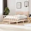 Image de vidaXL Cadre de Lit Double Adulte Sommier à Lattes Cadre à Lattes sur Pied Chambre à Coucher Maison Intérieur Bois Massif 140x200 cm