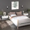 Image de Tables de chevet murales 2 pcs Blanc brillant