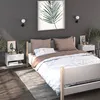 Image de Tables de chevet murales 2 pcs Blanc
