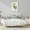 Image de vidaXL 2x Tables de Chevet Tables de Nuit Armoires de Chevet Armoires de Lit avec Rangement Chambre à Coucher Intérieur Blanc Bois d'Ingénierie