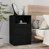 Image de Table de chevet Noir Bois d ingénierie