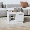 Image de Table basse Blanc 50x50x36 cm Bois d ingénierie