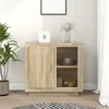 Image de vidaXL Buffet Armoire Latérale Meuble de Rangement de Salle de Séjour Armoire de Rangement de Salon Maison Intérieur Chêne Sonoma 80x40x75 cm