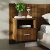 Image de vidaXL Table de chevet murale Chêne marron816968