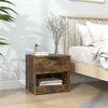 Image de vidaXL Table de chevet Chêne fumé Bois d'ingénierie817045