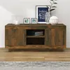 Image de vidaXL Meuble TV Armoire Basse Centre de Divertissement Armoire Média Salon Salle de Séjour Intérieur Chêne Fumé 102x35x45 cm Bois d'Ingénierie