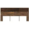 Image de vidaXL Armoire de tête de lit Chêne fumé 220x19x103,5 cm