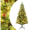 Image de vidaXL Kerstboom met LED en dennenappels 120 cm PVC en PE groen344287