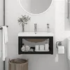 Image de vidaXL Wastafelframe met inbouwwastafel ijzer zwart3101383