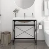 Image de Cadre de lavabo de salle de bain vasque à encastrer Noir Fer