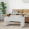 Image de Table basse Blanc 80x50,5x41,5 cm Bois d ingénierie