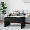 Image de Table basse noir 80x50,5x41,5 cm bois d ingénierie